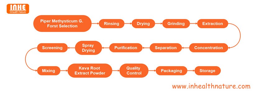 Kava Root Extract Powder Flow Chart